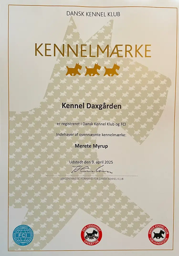 Kennel certificate